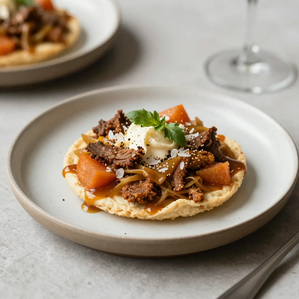 Minimalist food styling with negative space